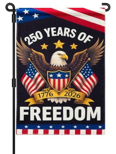 250 Anniversary USA Flag Garden Flags for Outside Double-Sided Patriotic Banner 12x18 Inch Yard Decor, Flag Only