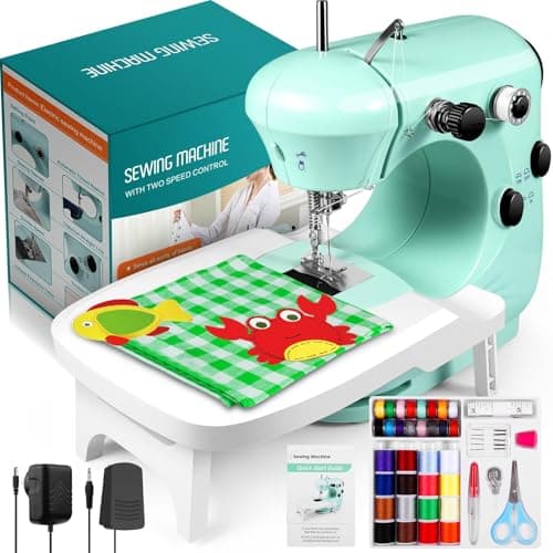 Sewing Machine, Mini Sewing Machines for Beginner with Eco-Friendly Material, Dual Speed Portable Sewing Machines with Extension Table, Light - Easy to Use, Best Gift for Kids & Women - Image 1