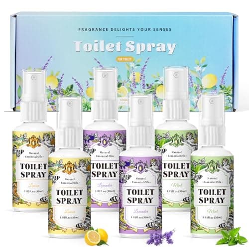SCENTORINI Toilet Spray for Poo Odor Eliminator, Bathroom & Toilet Odor Elimination,Travel Size, 2 Lemon & 2 Lavender & 2 Mint, 1 oz Bottles, Air Freshener Spray for Poop, Home, Travel and Pockets - Image 1