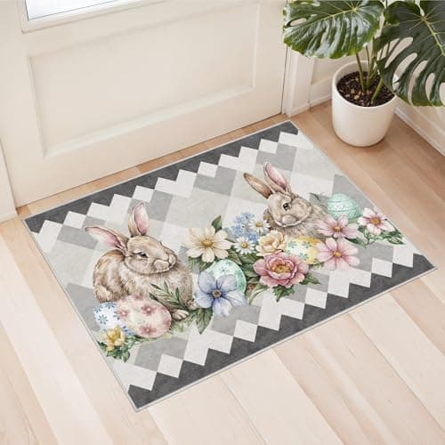 cotiled Area Rug for Living Room, Washable Non-Slip Large Area Rug, Indoor Floor Carpet Low Pile Soft Boho Farmhouse Rug for Bedroom Dining Room Grey 2x3 - Image 1