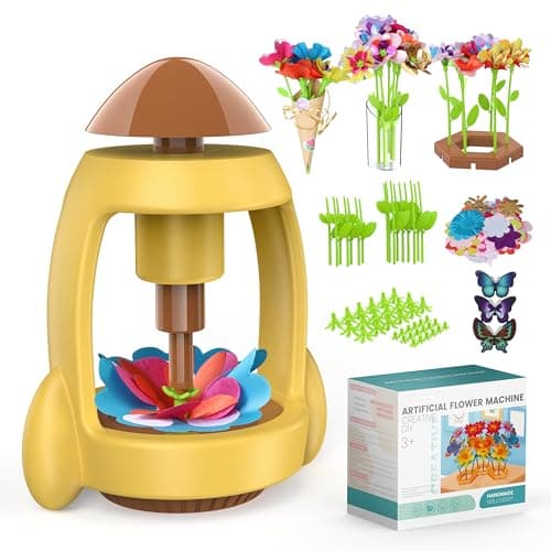 LELESUN DIY Fabric Flower Bouquets Toys, Craft Kits Toys for Kids, Flowers Market Toy, Arts & Crafts for Girls Ages 4 5 6 7 8,Educational Activity Preschool, Christmas Birthday Gift for Toddler