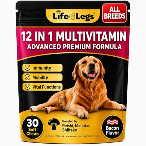 Soft Chews Dog Vitamins & Supplements - Dog Multivitamin - Hemp Oil Glucosamine Chondroitin Hip and Joint Support Health, Skin & Coat, Digestion & Immune Booster, Heart, Probiotics - Image 1