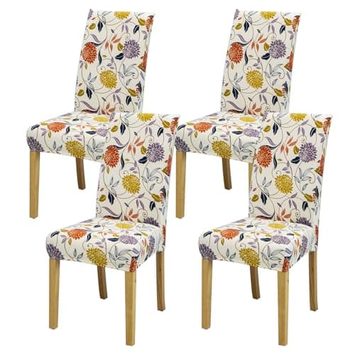 Chair Covers,Dining Room Chair Covers Set of 4, Stretch Kitchen Chair Cover, Washable Dining Chair Cover,Parsons Chair Slipcovers Protector for Home, Restaurant,Banquet - Image 1