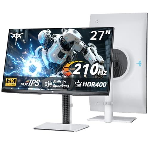 KTC 27 Inch 2K 200Hz Gaming Monitor, QHD 1440P White Monitor with Built-in Speakers, Up to 210Hz, Fast IPS, Adaptive Sync, HDR400, Height/Tilt/Swivel/Pivot Vertical Monitor, H27T6 - Image 1