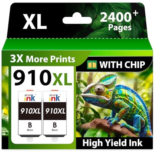 Compatible 910XL Black Ink Replacement for HP 910XL Ink Cartridges for HP Printers Black Work with HP OfficeJet Pro 8020 8025 8028 8035 8015 8022 8010 Printers Ink (2 Pack,910 XL Ink) - Image 1