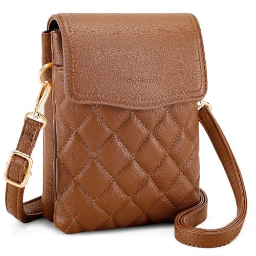 Goinsound RFID Crossbody Bags for Women Small Crossover Cell Phone Purse Women's Crossbody Handbags with Card Slots Brown - Image 1