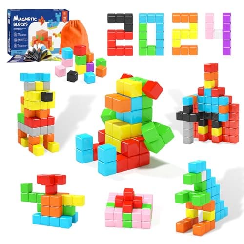 40pcs Magnetic Blocks, Gifts for 3 4 5 6 Year Old Girls & Boys, Magnet Building Blocks for Toddlers,STEM Preschool Sensory Toys for Kids Ages 3-5 4-8 - Image 1