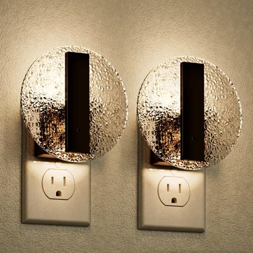 JandCase Night Light, LED Night Lights Plug into Wall, 3000K Warm White Nightlight with Dusk to Dawn Light Sensor, 0-100LM Adjustable Brightness, for Bathroom, Bedroom, Hallway, Stairs, 2 Pack - Image 1