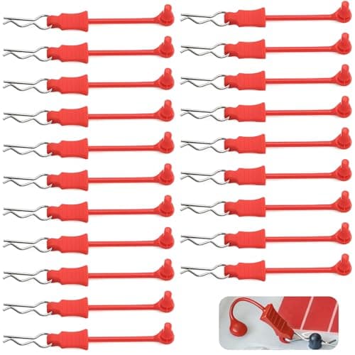 20Pcs RC Body Clips W/Pull Tabs R Pins Universal Shell Replacement Parts for 1/10 1/12 1/14 TRAXXAS ARRMA Axial Losi Redcat HPI Exceed Rc Car Crawler Truck Buggy Drone (Red) - Image 1