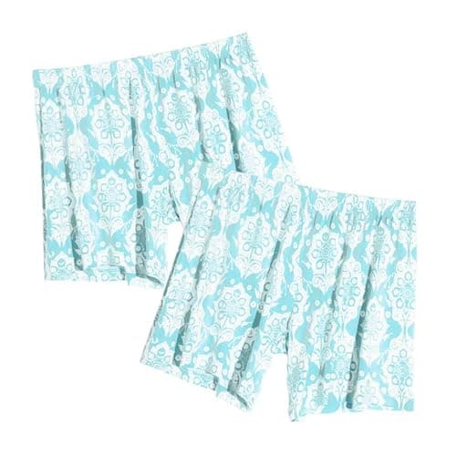wearbamboo 2 Pack:Bamboo Rayon summer Comfort womens shorts Soft Elastic Waist Blue Print lounge shorts pajama pants women - Image 1