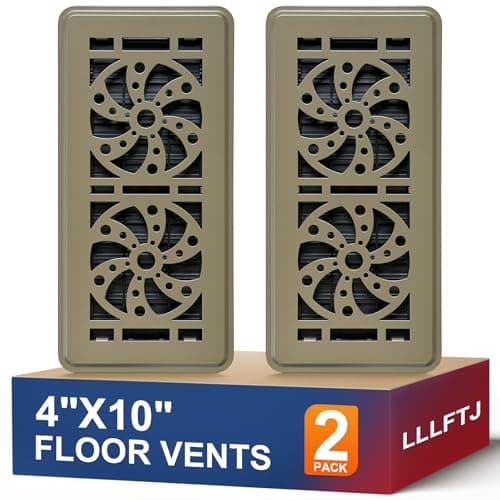 Floor Vent Covers, Floor Register 4" x 10", Adjustable Decorative Vent Covers for Home Floor, Ceiling or Sidewall Vent, Rust-Proof Heavy Duty Walkable Steel Floor Vents (Brown-2PACK) - Image 1