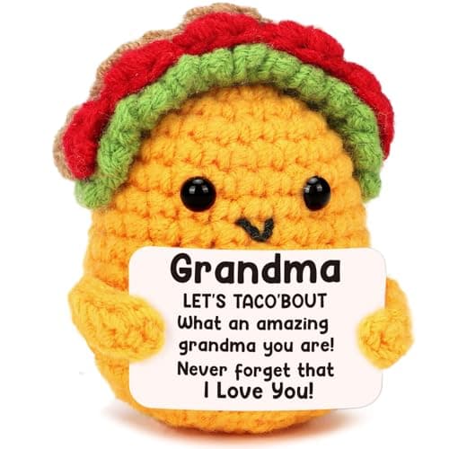 LuoHere Grandma Gifts Mothers Day Birthday Gifts for Grandmother from Grandkids, Gigi Gift for Great Best Grandma Ever Mothers Day Christmas Funny Granny Grandparents Mimi Nana Handmade Crochet Taco - Image 1