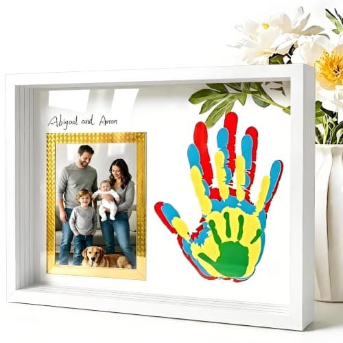 Hzorille Horizontal Family Handprint Kit 3D Floating Frame (White)