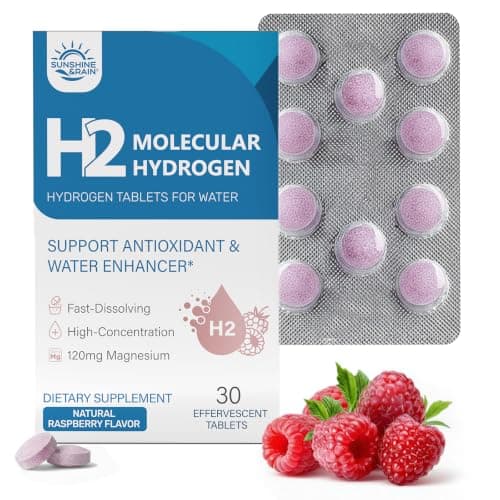 Molecular Hydrogen (H2) Tablets with 120mg Magnesium – 16 PPM Hydrogen Water Tablets for Water, Advanced Hydrogen Technology, Antioxidant Support, Natural Raspberry Flavor, 30 Tablets - Image 1