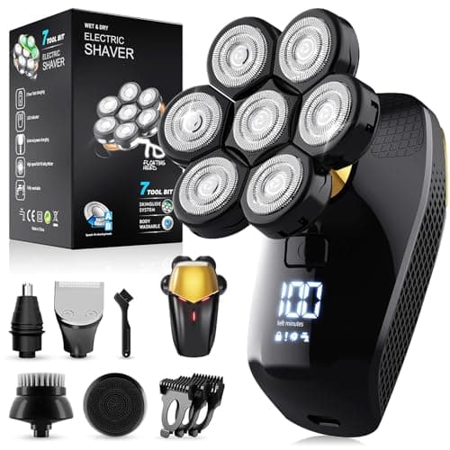 VITALY Head Shavers for Bald Men, 7D Floating - 9200RPM Blad Head Shavers for Men with Travel Lock LED Display, Waterproof Wet&Dry Rechargable Bald Grooming Kit Body Hair Trimmer Gift for Dad Father - Image 1