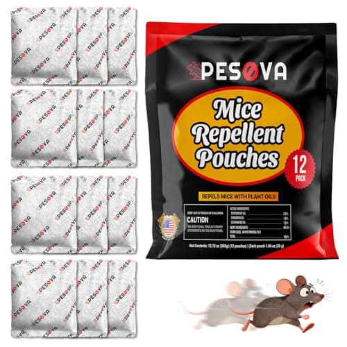 Pesova Mouse Repellent Pouches, Natural Rodent Repellent for Home, Car, RV, Garage, and Storage-Peppermint Scented Mice Repellent, Long-Lasting Indoor & Outdoor Rodent Defense (12 Pack) - Image 1
