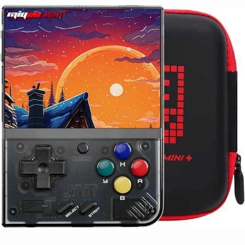 Miyoo Mini Plus with Portable Case Retro Emulator Handheld Game Console Latest Version with WiFi & RTC, 3.5’’ 640*480 IPS Screen 3000mAh Battery, Black 64GB - Image 1