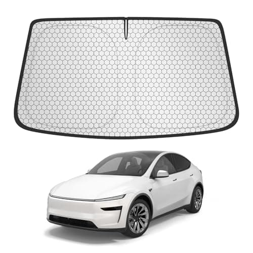 TOOWitt Custom Fit Sunshade for Tesla Model 3 & Model Y (2017–2026), No-Gap Windshield Sun Shade, Blocks Heat & UV, Keeps Interior Cooler, Foldable Car Sunshade