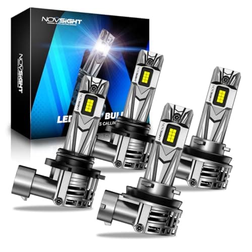 NOVSIGHT H11 9005 Fog Light Bulbs - 80000LM 6500K Cool White, 1:1 Design Easy Installation, Non-Polarity Plug-and-Play, Pack of 4