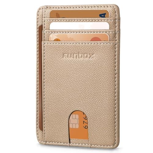 RUNBOX Slim Minimalist Front Pocket RFID Blocking Leather Wallets for Men and Women Card Holder Wallets Gifts for men - Image 1