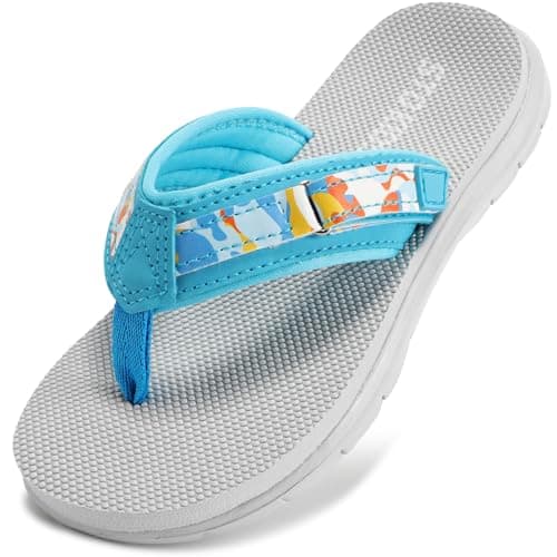 Kids Flip Flops Boys Sandals Girls Summer Beach Non Slip Outdoor & Intdoor Little/Big Boy Comfortable Fashion Lightweight Soft Bathroom Pool Swimming Shower Home House Sport Lake Blue Little Kid 2 - Image 1
