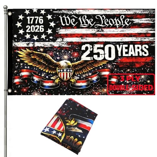 250 Year American Anniversary Flag 250th Anniversary Usa Flag Patriotic 4th of July We The People 1776 Yard Flags For Outside 3x5 Ft Double Sided Outdoor Garden Banner Decoration - Image 1