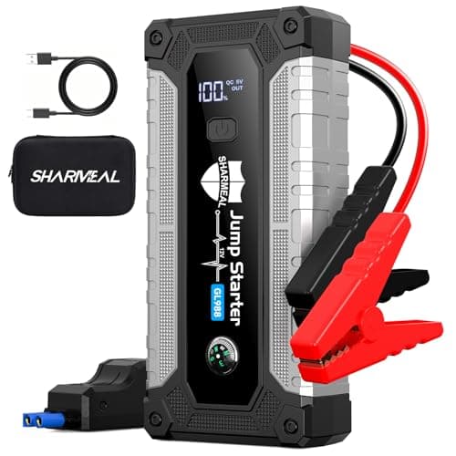 Car Jump Starter 6000A, Portable Jump Starter 12V Car Battery Booster Jump Box Pack for All Gas & 10.0L Diesel Engines with 3 Modes Flashlight and Jumper Cables (6000A) - Image 1