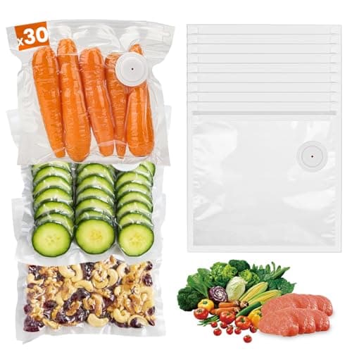 30 Reusable Vacuum Sealer Bags for Food, 10 x 11 inch Food Storage Bags Durable Airtight Bags, Freezer Safe, Microwave & Dishwasher, Leak-Proof, Compatible with Most Vacuum Sealers - Image 1