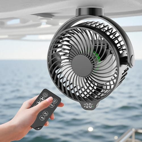 VENSWID Magnetic Cruise Approved Fan with LED Display, 12000mAH Battery Operated Fan with Magnet, Timer, Lighting, Fits for Cruise Ship Cabin, Sleeping, Camping, Travel & Cruise Essentials 2026 - Image 1