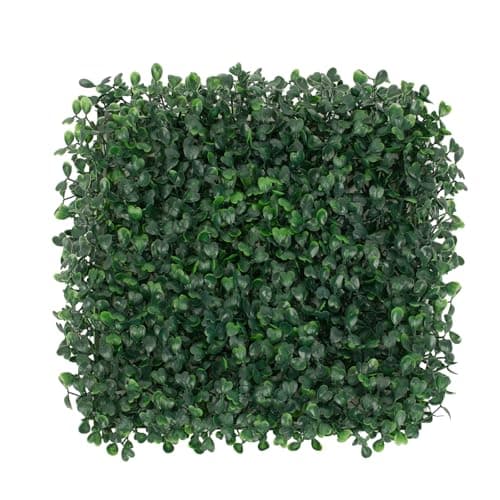 XUESON Artificial Boxwood Panels - 10x10 Inch Realistic Lush Green Wall Decor for Indoor & Outdoor Spaces - Weatherproof, UV Resistant, Tiles with Easy Installation(12PCS) - Image 1