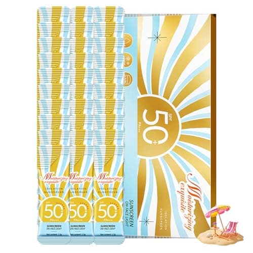 30 Pack Mini Sunscreen SPF50+ PA+++, Travel Size Sunscreen for Face and Body, Mini Sunscreen Bulk for Vacation, Outdoor Sport, Daily Use, Summer Party, Waterproof, Lightweight, Non-Greasy, Hydrate - Image 1