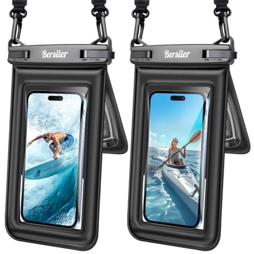 Bersiler Floating Waterproof Phone Pouch 2 Pack, IPX8 Waterproof Phone Case with Double Space, Beach Cruise Vocation Essentials, Underwater Cell Phone Dry Bag for iPhone 17 16 15 Galaxy S26 Ultra - Image 1