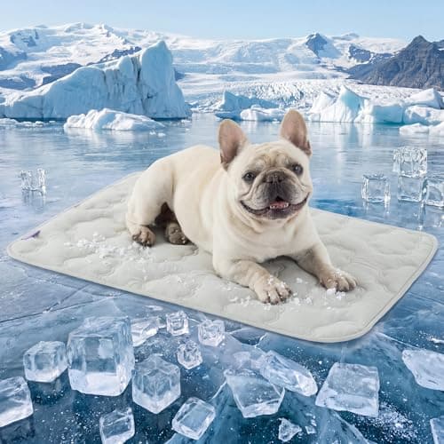 LE SURE Dog Cooling Mat for Medium Dogs - Q-Max>0.5 Breathable Thin Cool Crate Pad for Puppy with Chill Fiber and Innovative Mesh Base Design, Portable Washable Pet Kennel Mat for Summer, 29x21,Grey - Image 1