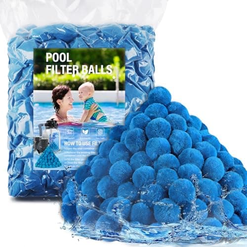 4 lbs Pool Filter Balls for Filter Pump, Upgraded High-Density Reusable Fiber Media Replace 150 lbs Filter Sand, Long-Lasting Filtration for Above Ground Swimming Pool, Aquarium & Pond - Image 1