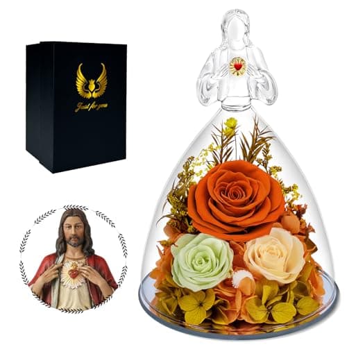 Tyvouflo Birthday Gifts for Women Preserved Roses in Glass Angle Forever Flowers Gift for Women, Mom - Birthday, Eternal Roses for Grandma, Daughter, Girlfriend, Flowers for Delivery - Image 1