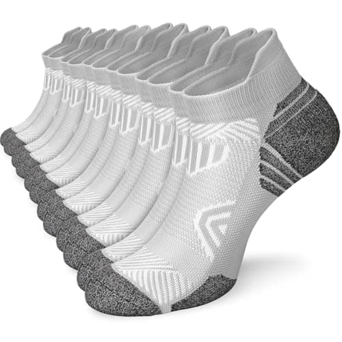 Cushioned Cotton Ankle Compression Socks for Men Women 6 Pairs Wicking Low Cut Arch Support Plantar Fasciitis Socks