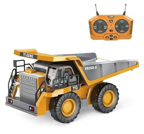 ADTHLIER Remote Control Dump Truck RC 1/20 Fully Functional Engineering Vehicle, 9 Channel Dump Truck Toy 2.4Ghz with Lights and Sounds, for Kids Aged 6, 7, 8, 9, 10, 11 and Up - Image 1