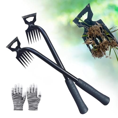 Weed Puller Tool-2Pcs Gardening Hand Weeder Tools, 2026 New Weeding Artifact Uprooting Weeding Tool, Manganese Steel Weed Removal TooL, 6 Teethes Dual Purpose Manual Weed Pulling Tool for Yard Gardenl - Image 1