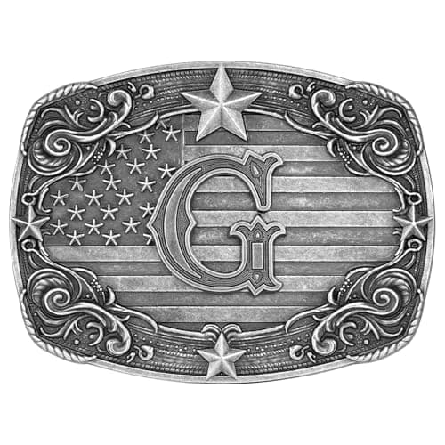 Absbolo Western Belt Buckle Men Initial Letter ABCDJRM to Z Silver Cowboy Belt Buckles for Women