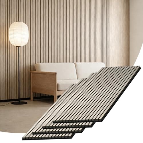 4 Packs Acoustic Wall Panel, 47.2"x23.6" Wood Slat SoundProof Panels, Sound Absorbing Panel for Office,Home Theater,Studio, Wall, Oak