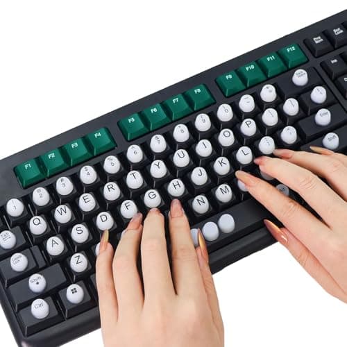 Keyboard Sticker for Long Nails with Letters: 64 Pcs Keyboard Bubbles for Long Nails - Reusable Adhesive Protective Type Long Nail Keyboard Stickers, Antistatic, Compatible for Gaming/PC/Laptop - Image 1