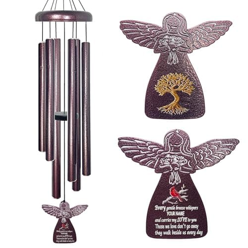 Wind Chimes for Loss of Loved One - 32" Windchimes Memorial Gifts with Angel Wind Catcher, Cardinal Wind Chime for Outside, Sympathy Gifts for Garden Porch Decor - Image 1