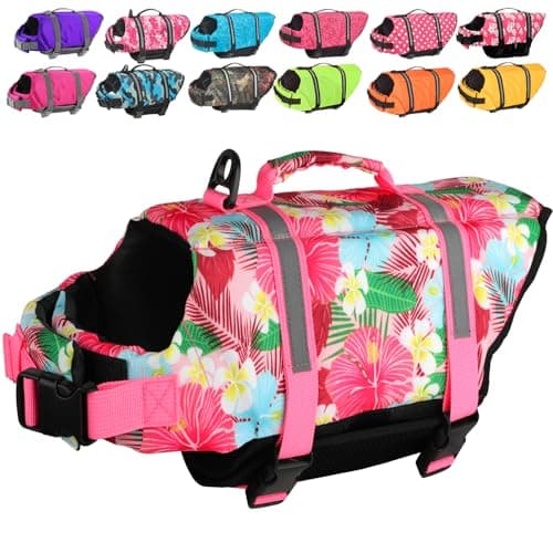Doglay Dog Life Jacket, Dog Life Vest for Swimming Boating, Adjustable Puppy Life Jacket with Reflective Stripes, Superior Buoyancy Pet Swimming Vest for Small Medium and Large Dogs