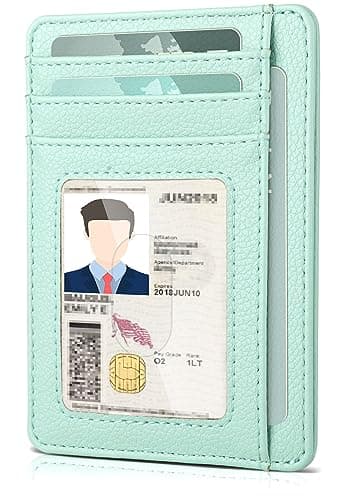 Teskyer Slim Wallet for Men, Minimalist Front Pocket RFID Blocking Leather Wallet Credit Card Holder for Men & Women