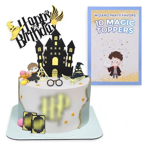 Cake Topper Decorations for Little Magicians - Sparkling Birthday Cake Toppers, Easy Installation & Adjustment, Bend & Fade Resistant Materials - Magical Birthday Decorations for Boys & Girls - Image 1