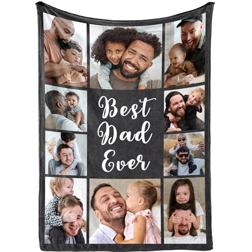 ThermoThrill Fathers Day Blanket Gifts Custom Blankets with Photos Dad Gifts Personalized Picture Throw Blanket for Daddy Father Grandpa - Image 1