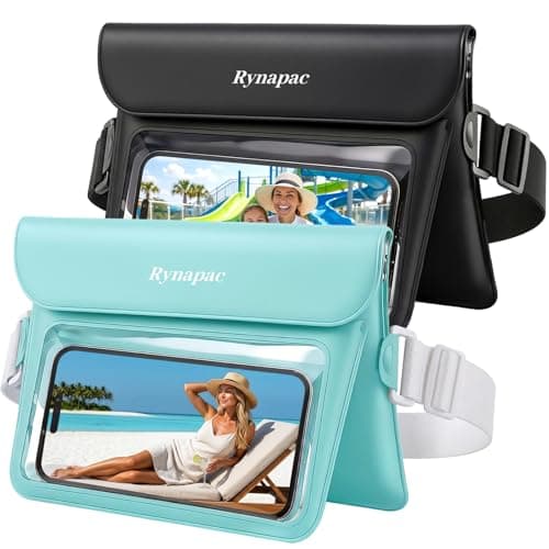 2 Pack Waterproof Fanny Pack for Woman Man, IPX8 Swimming Dry Belt Bag, Passport Wallet Phone Pouch Double Space, Elastic Waistband, Beach Cruise Vacation Essentials - Image 1