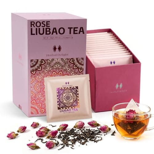 Rose Herbal Tea Sampler Gift Set for Women, Caffeine-Free, 16 Teabags