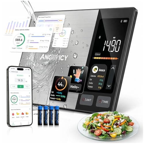 Smart Food Scale with Nutritional Calculator, Free APP with 24 Nutrients Tracking, Calorie, Macro, Premium Stainless Steel Digital Food Scale for Meal Prep Weight Loss, Grams/Ounces, 11lb Capacity - Image 1