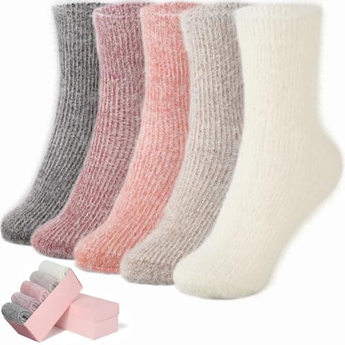 SISOSOCK Fuzzy Cozy Warm Socks for Women-Winter Home Thick Wool Soft Sleeping Socks-Perfect Gifts for Women - Image 1